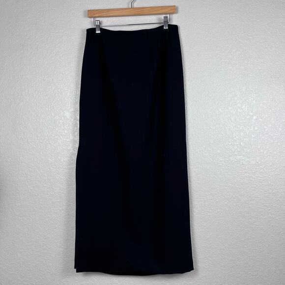Vtg Anne Klein Womens Straight Skirt Medium 100%‎ Wool Midi Made in USA Classic - Picture 1 of 7